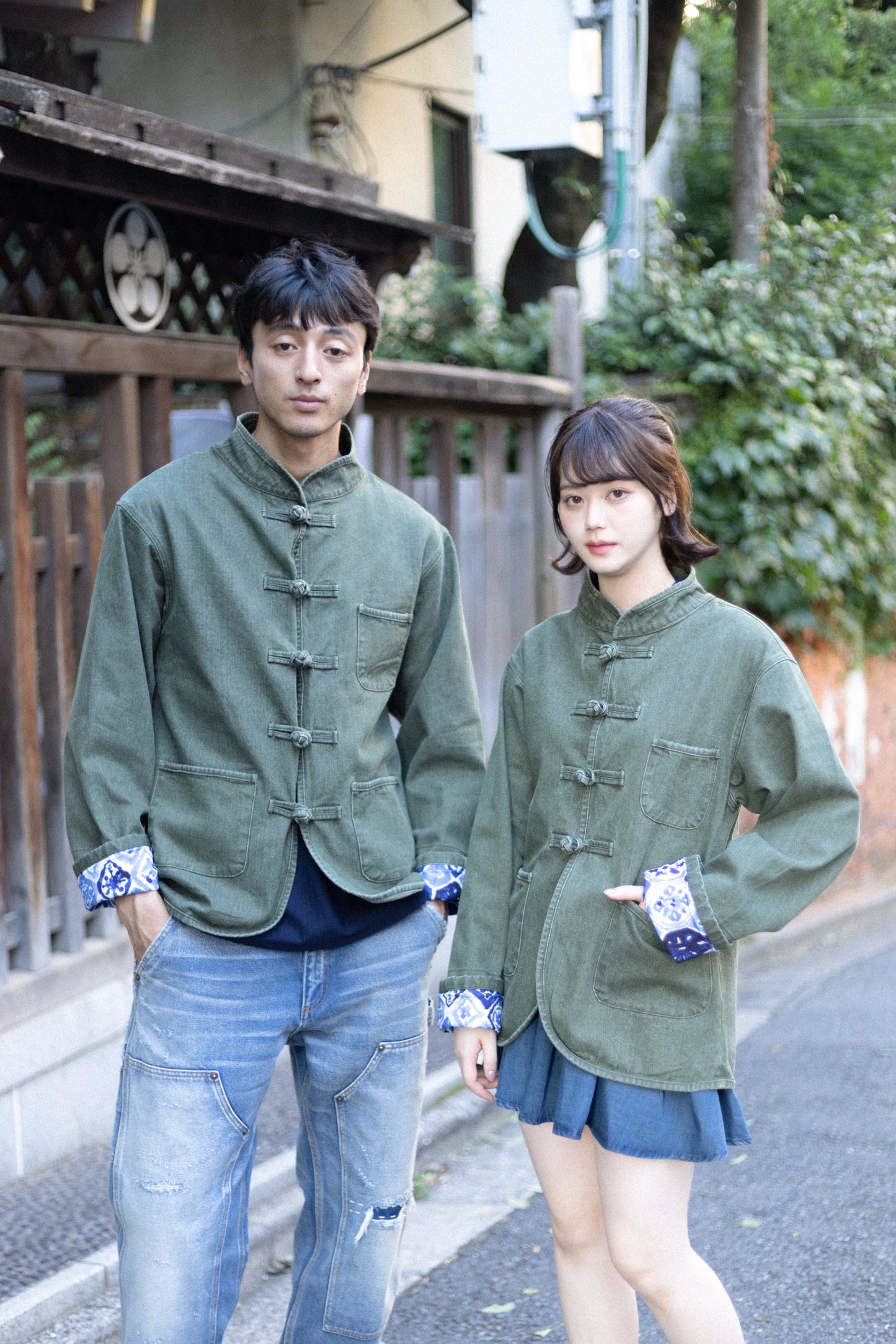 【初秋預售】 千歲松綠Pine Green Washed Denim KF Jacket