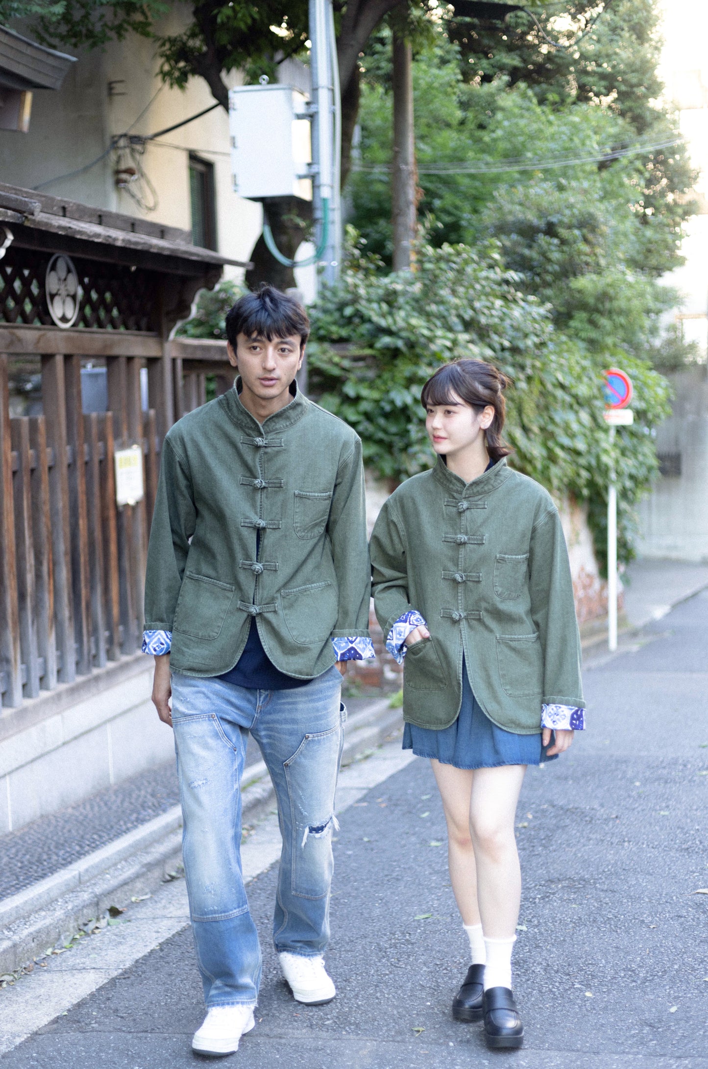 【初秋預售】 千歲松綠Pine Green Washed Denim KF Jacket