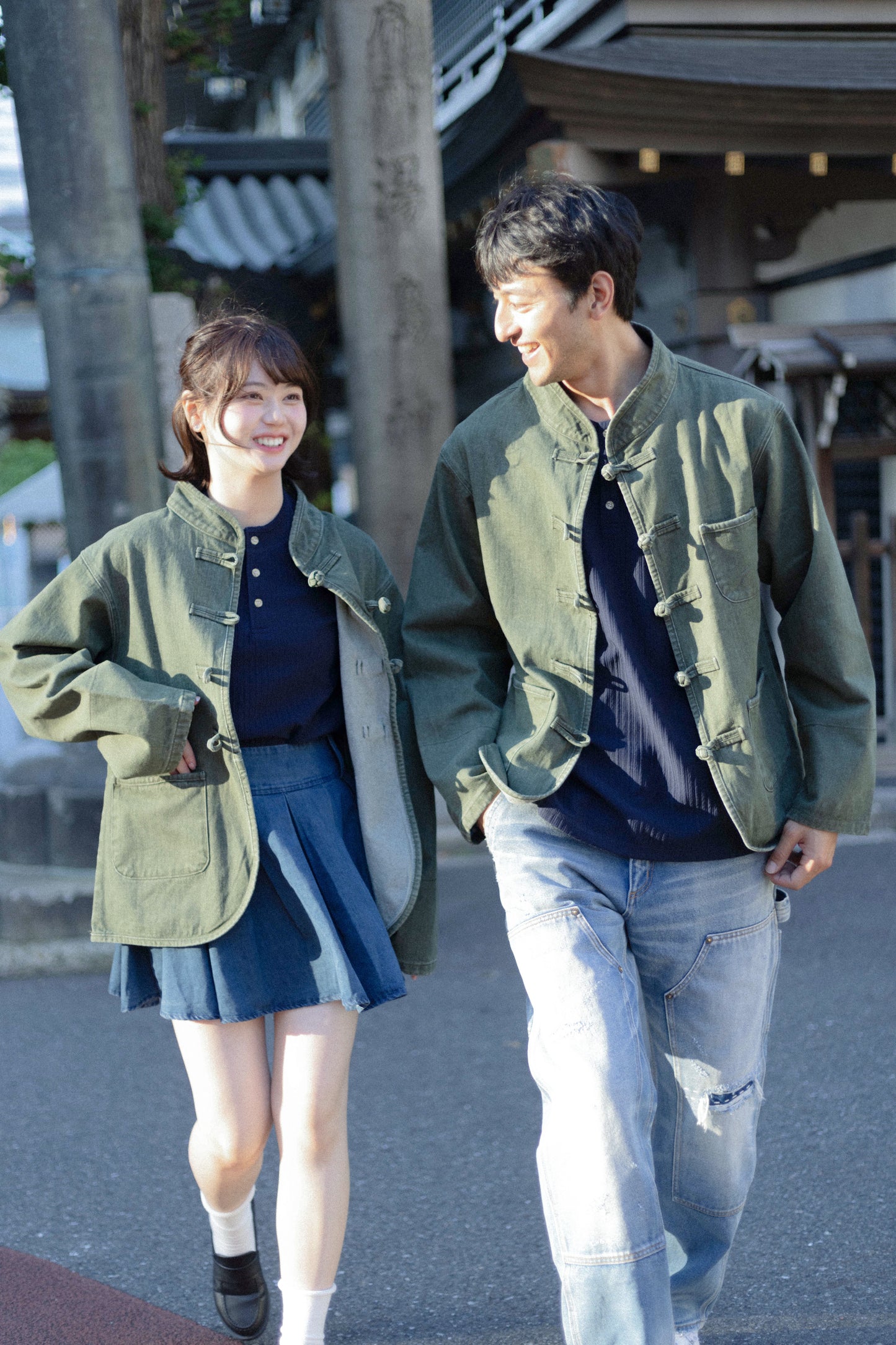 【初秋預售】 千歲松綠Pine Green Washed Denim KF Jacket
