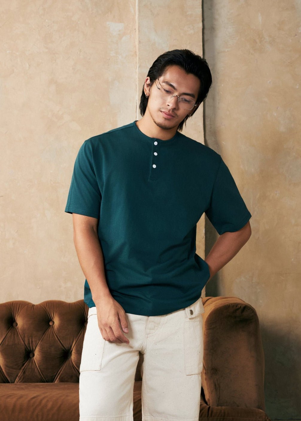 【New Arrival】東瀛八色亨利領T-Shirt【買二送一】Traditional 8 Colors of Japan Henley T-Shirt【Buy 2 Get 1 Free】挑選三件自動折扣 - Full House Denim & Workshop