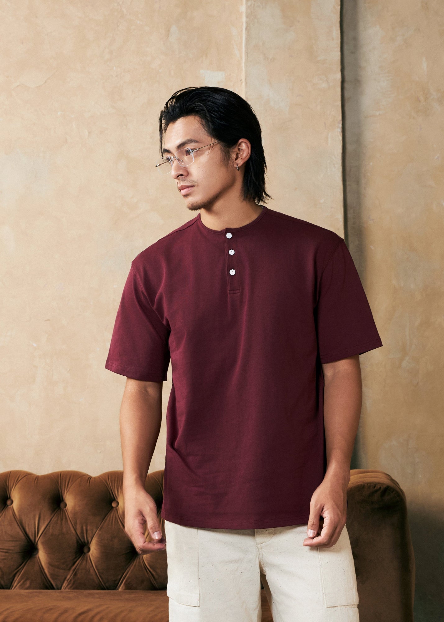 【New Arrival】東瀛八色亨利領T-Shirt【買二送一】Traditional 8 Colors of Japan Henley T-Shirt【Buy 2 Get 1 Free】挑選三件自動折扣 - Full House Denim & Workshop