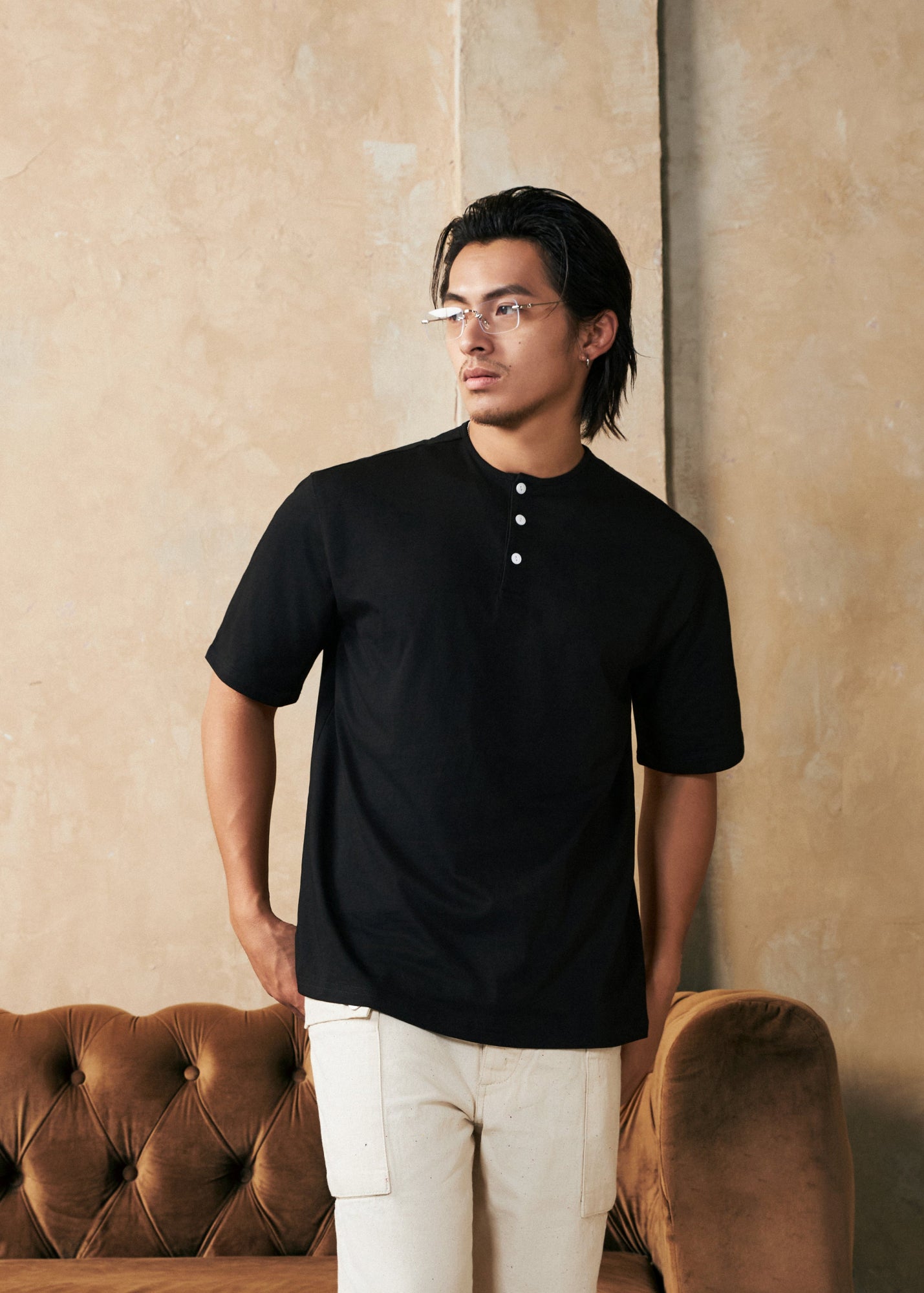 【New Arrival】東瀛八色亨利領T-Shirt【買二送一】Traditional 8 Colors of Japan Henley T-Shirt【Buy 2 Get 1 Free】挑選三件自動折扣 - Full House Denim & Workshop