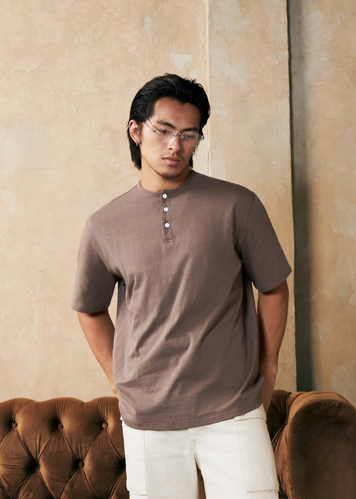 【New Arrival】東瀛八色亨利領T-Shirt【買二送一】Traditional 8 Colors of Japan Henley T-Shirt【Buy 2 Get 1 Free】挑選三件自動折扣 - Full House Denim & Workshop
