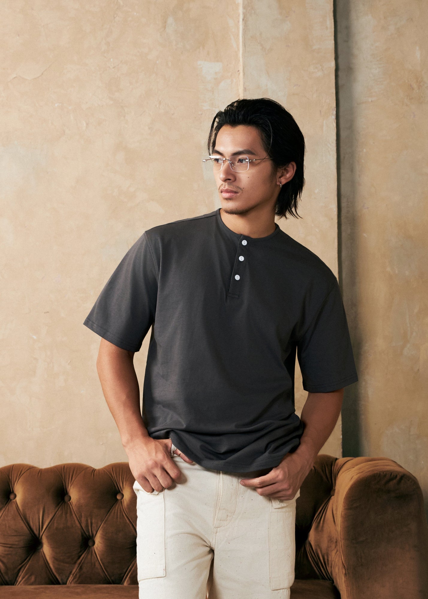 【New Arrival】東瀛八色亨利領T-Shirt【買二送一】Traditional 8 Colors of Japan Henley T-Shirt【Buy 2 Get 1 Free】挑選三件自動折扣 - Full House Denim & Workshop