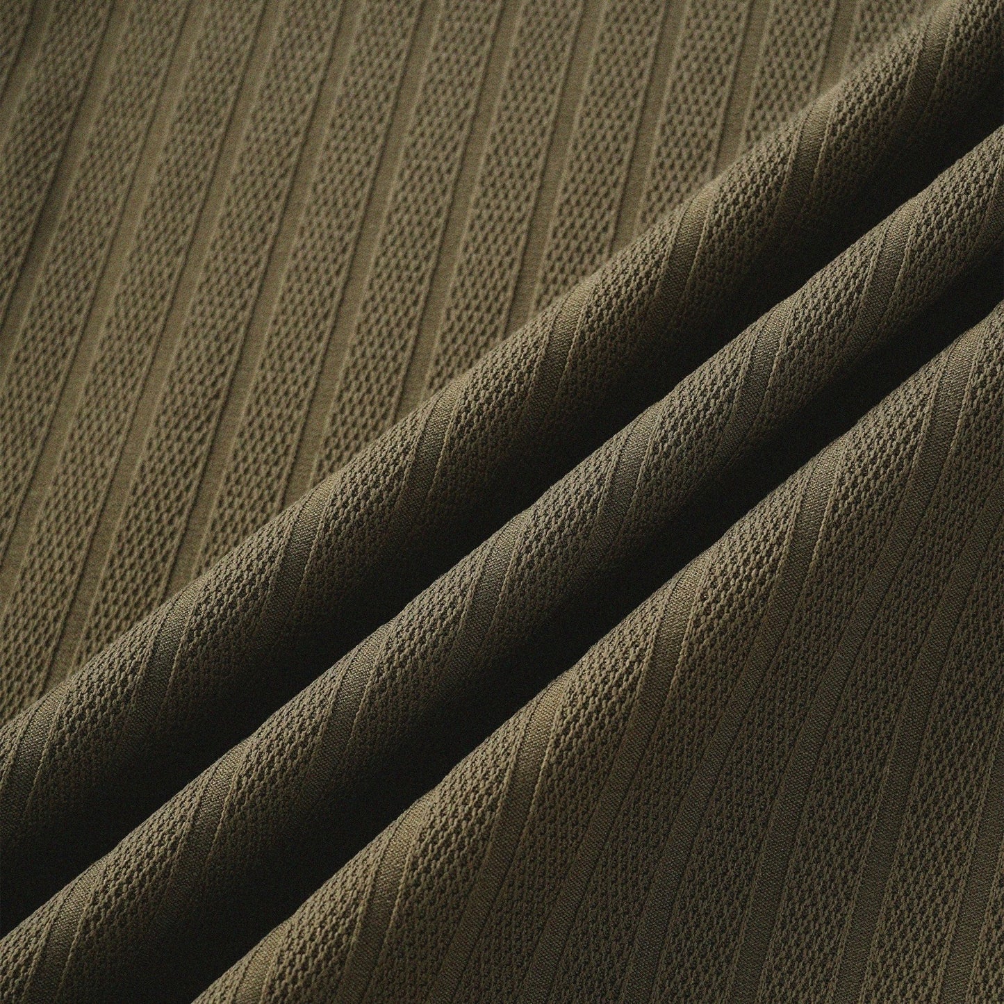 瓦通棉亨利領T-Shirt(橄欖綠)Corrugated Cotton Henley T-Shirt(Olive) - Full House Denim & Workshop