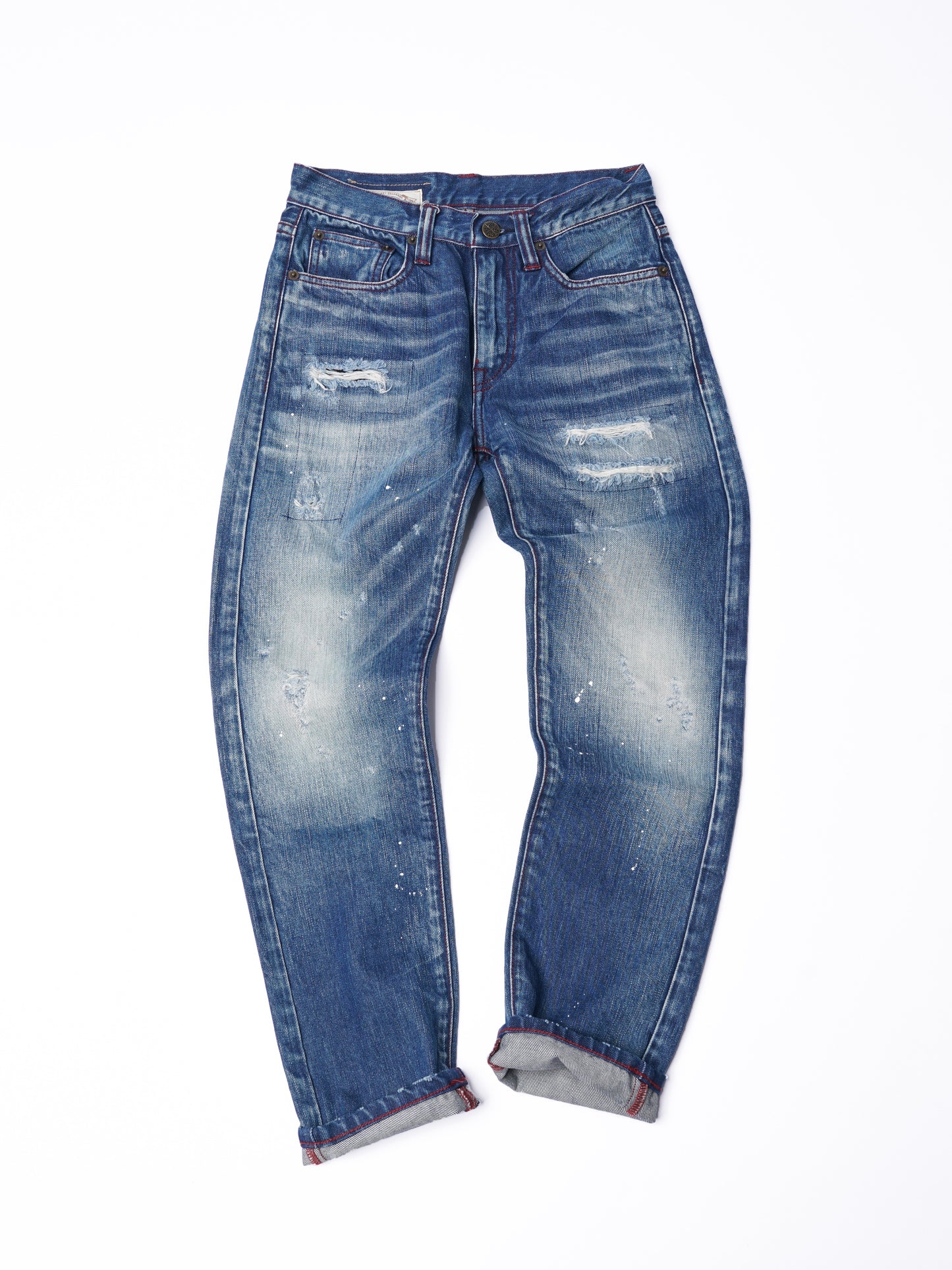 【訂製】No.29 Damaged Washed Slim Fit Jeans