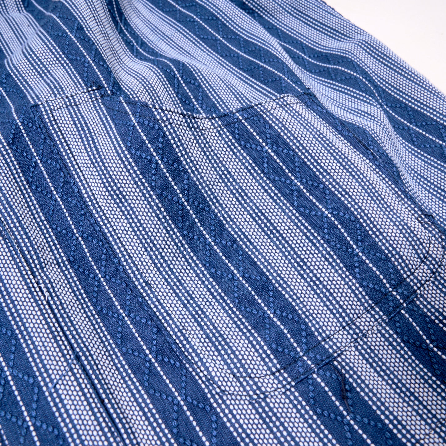 Stripe Pattern Jacquard Haori 藍簡條紋提花羽織