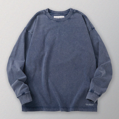 【勝つい戦馬】Ukiyo-e Horse Pattern Long Sleeves T-Shirt (Indigo)
