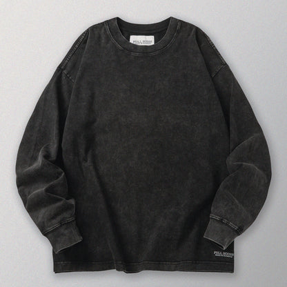 【勝つい戦馬】Ukiyo-e Horse Pattern Long Sleeves T-Shirt (Charcoal)