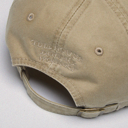 【Khaki】Hold A Full House Washed Cap