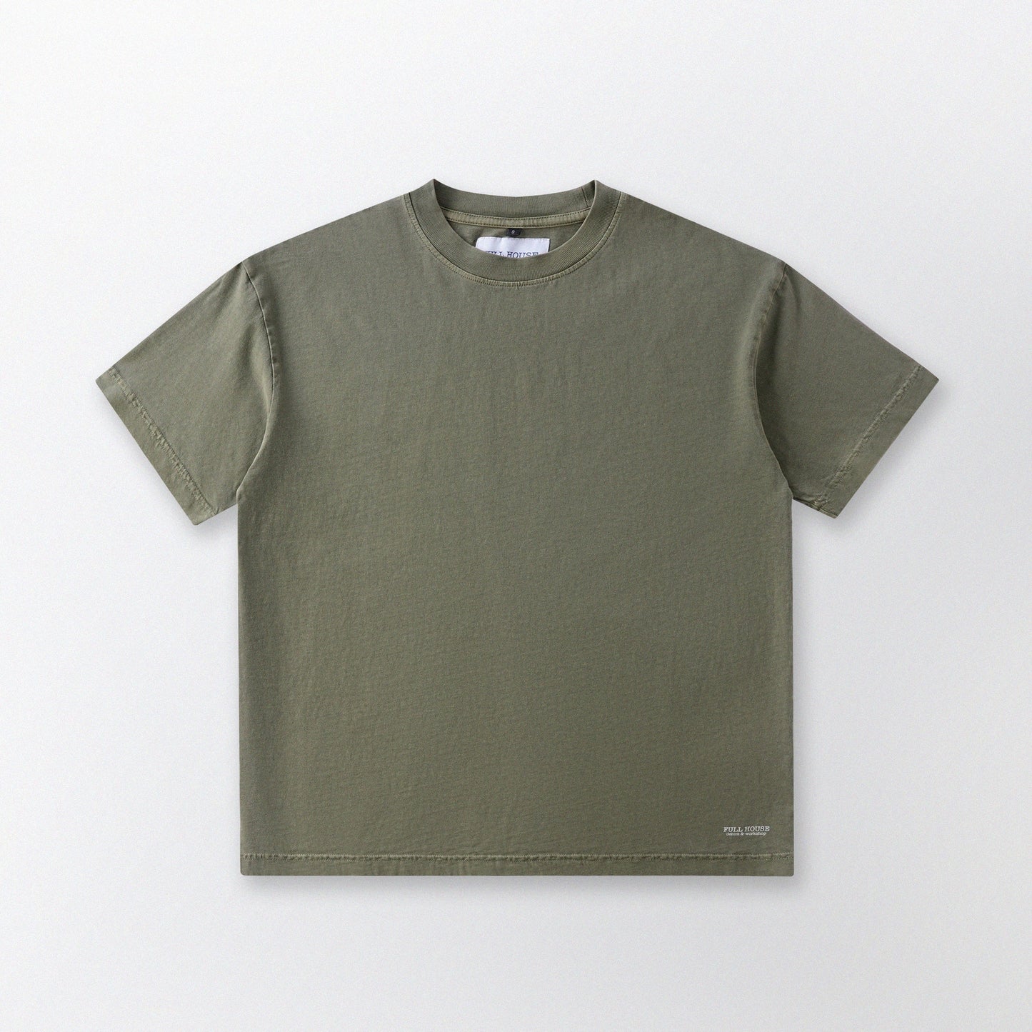 「貓姿二十一」寬鬆箱形 Boxy Tee (橄欖綠)