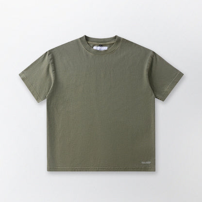 「貓姿二十一」寬鬆箱形 Boxy Tee (橄欖綠)