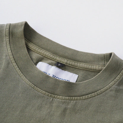 「貓姿二十一」寬鬆箱形 Boxy Tee (橄欖綠)