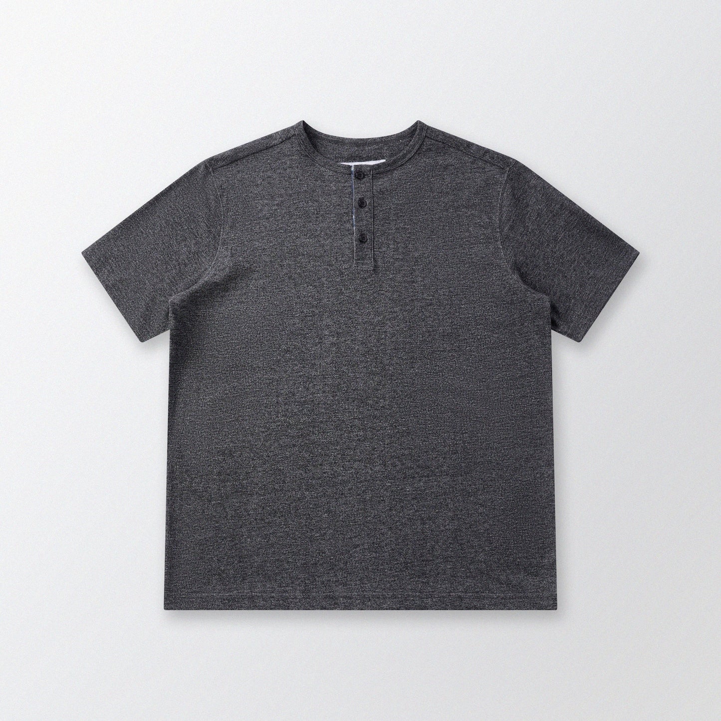 胡椒鹽冷感亨利領T-Shirt（黑色）Salt & Pepper Cooling Henley T-Shirt（Black）