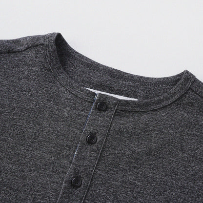 胡椒鹽冷感亨利領T-Shirt（黑色）Salt & Pepper Cooling Henley T-Shirt（Black）