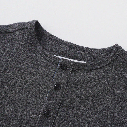 胡椒鹽冷感亨利領T-Shirt - Salt Pepper Cooling Henley T-Shirt