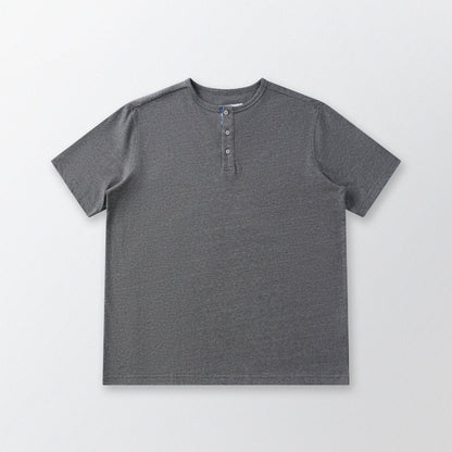 胡椒鹽冷感亨利領T-Shirt（灰色）Salt & Pepper Cooling Henley T-Shirt（GRAY）