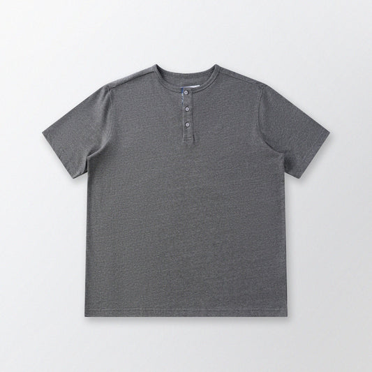 胡椒鹽冷感亨利領T-Shirt（灰色）Salt & Pepper Cooling Henley T-Shirt（GRAY）