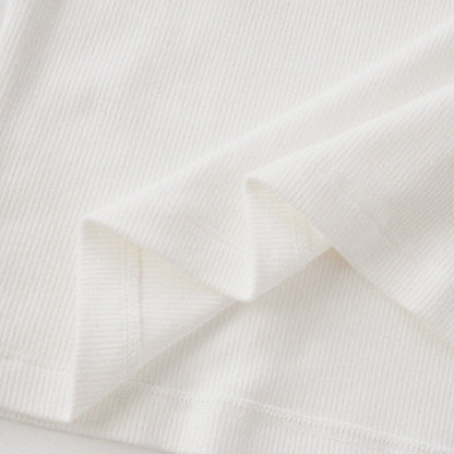 [Shoulder Ver.] Cat‘s Pose Ribbed Raglan T-shirt（Off White）