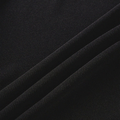 [Shoulder Ver.] Cat‘s Pose Ribbed Raglan T-shirt（Black）