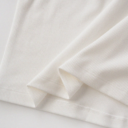 Cat‘s Pose Ribbed Raglan T-shirt（Off White）