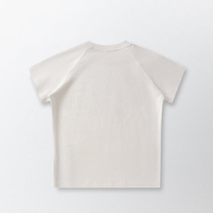 Cat‘s Pose Ribbed Raglan T-shirt（Off White）