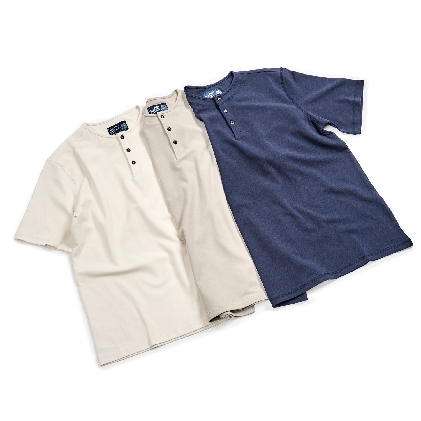 Washi Paper Yarn Blended Henley T-Shirt and Paper Yarn Blended High Density Cotton Henley Neck T-Shirt