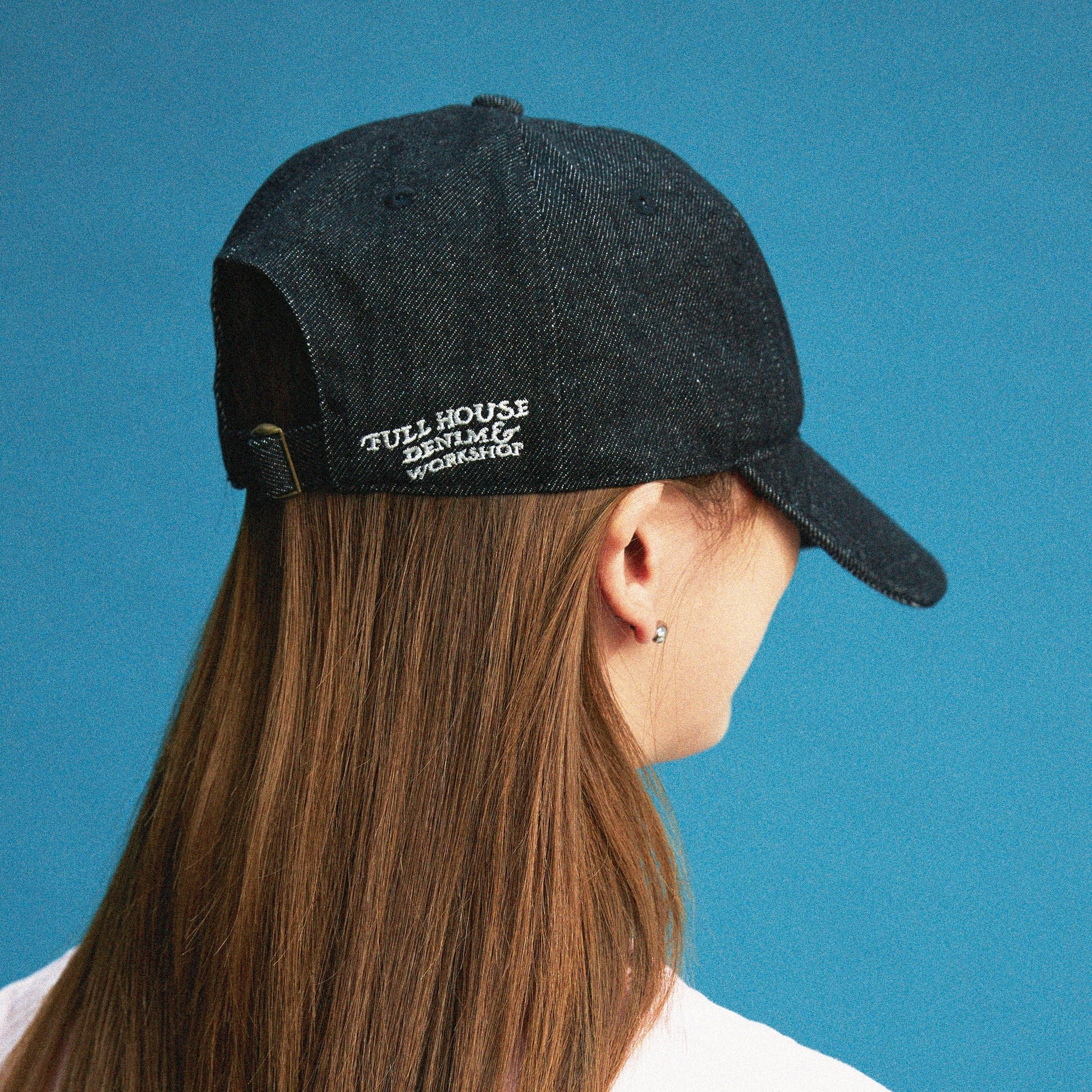 【Black】Rabbit Embroidery Denim Cap - Full House Denim & Workshop