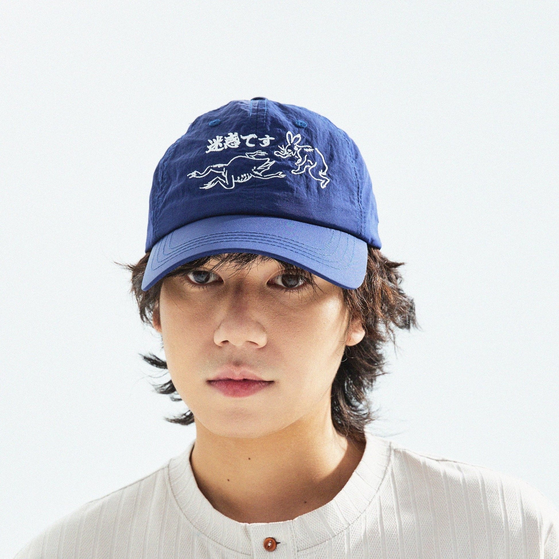 【Blue】迷惑です Taslan Nylon Cap - Full House Denim & Workshop