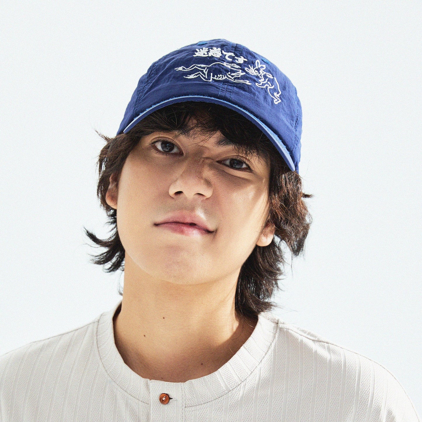 【Blue】迷惑です Taslan Nylon Cap - Full House Denim & Workshop