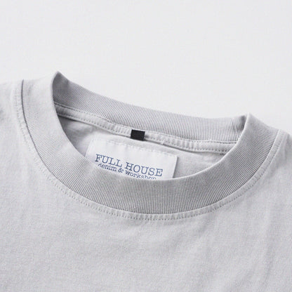 「貓姿二十一」寬鬆箱形 Boxy Tee (淺灰色) - Full House Denim & Workshop