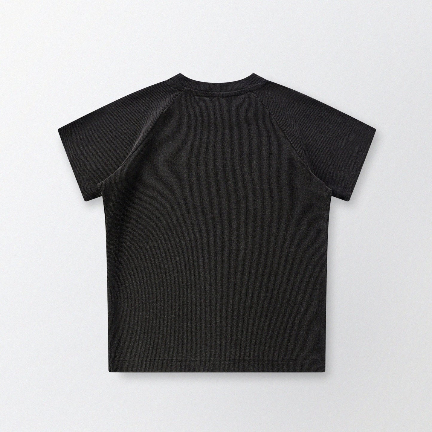 Cat‘s Pose Ribbed Raglan T-shirt（Black） - Full House Denim & Workshop