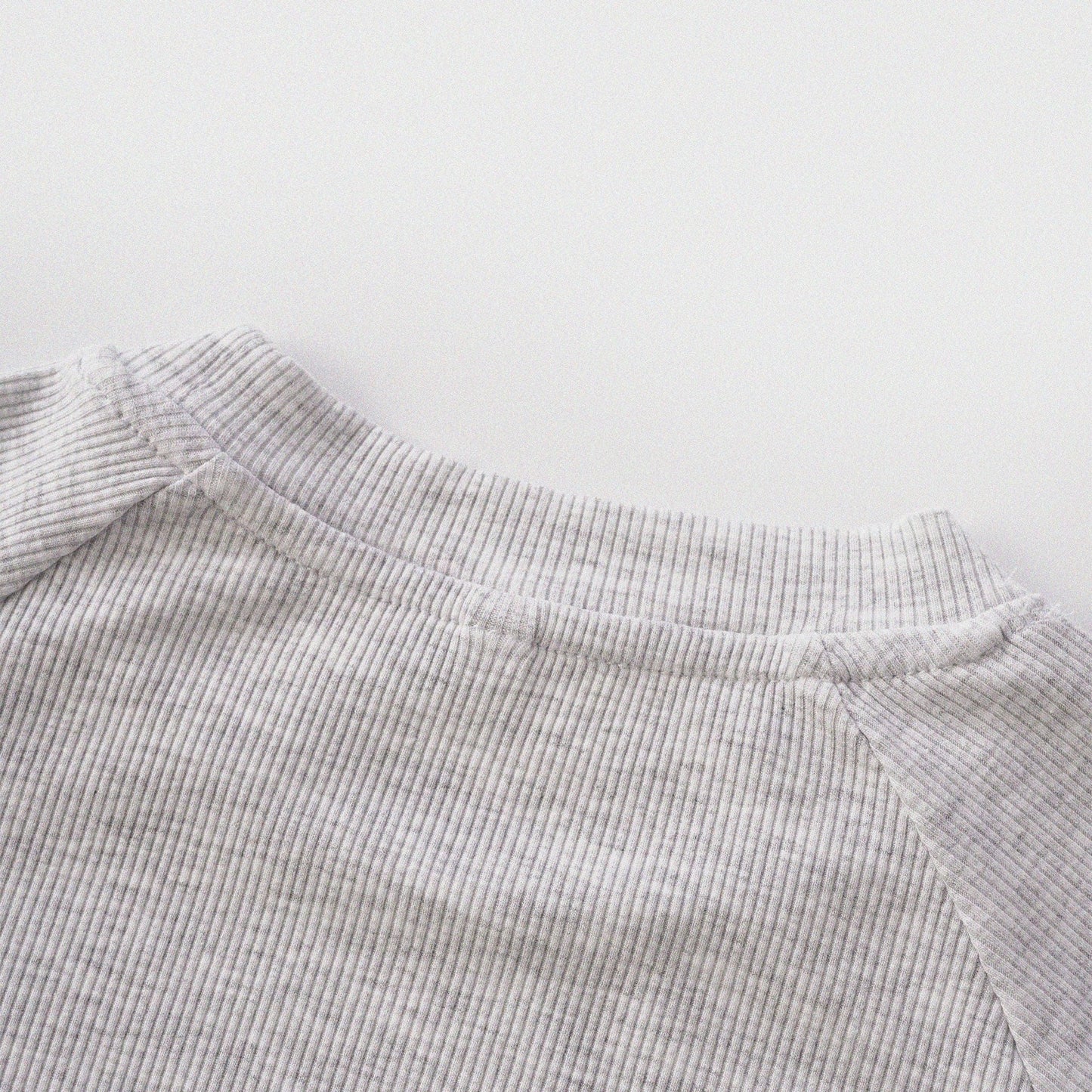 Cat‘s Pose Ribbed Raglan T-shirt（Grey） - Full House Denim & Workshop