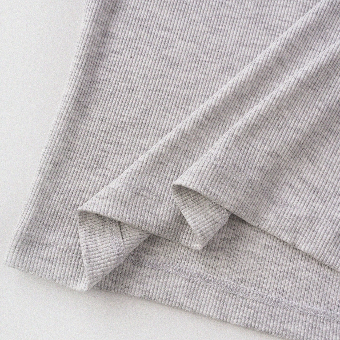 Cat‘s Pose Ribbed Raglan T-shirt（Grey） - Full House Denim & Workshop