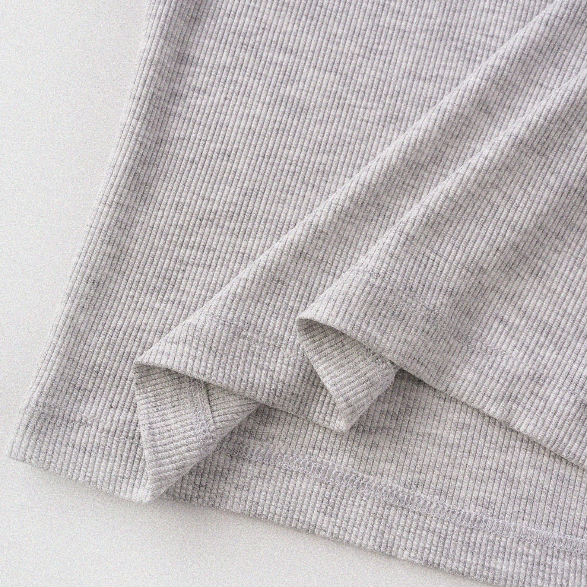 Cat‘s Pose Ribbed Raglan T-shirt（Grey） - Full House Denim & Workshop