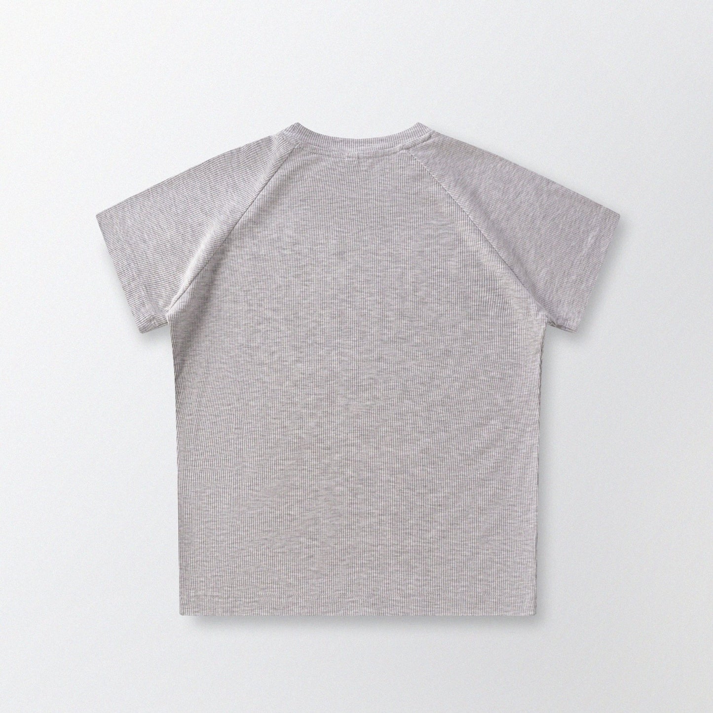 Cat‘s Pose Ribbed Raglan T-shirt（Grey） - Full House Denim & Workshop