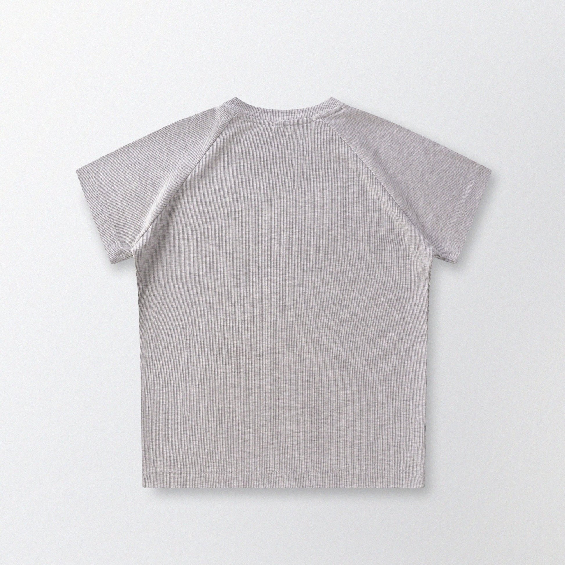 Cat‘s Pose Ribbed Raglan T-shirt（Grey） - Full House Denim & Workshop
