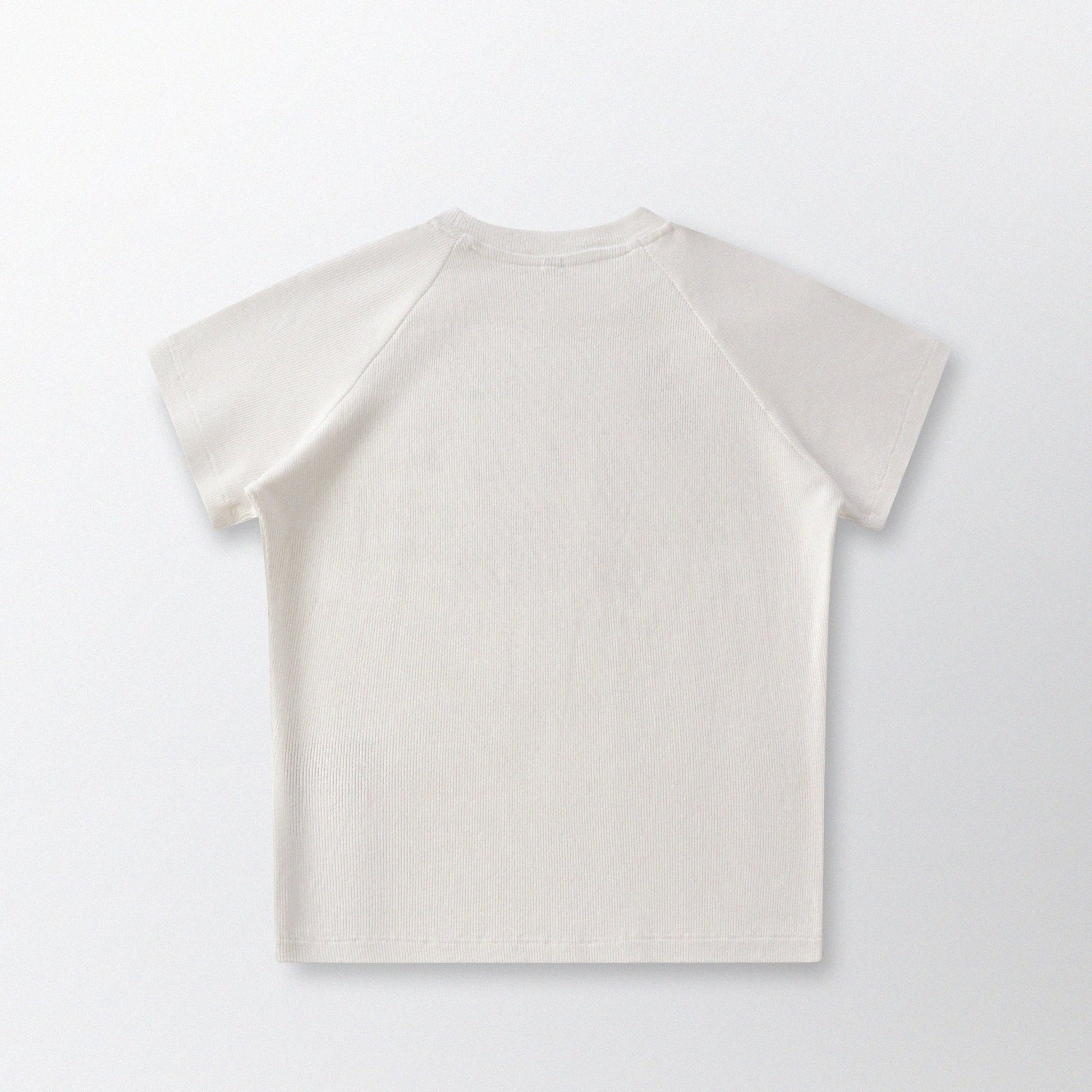 Cat‘s Pose Ribbed Raglan T-shirt（Off White） - Full House Denim & Workshop