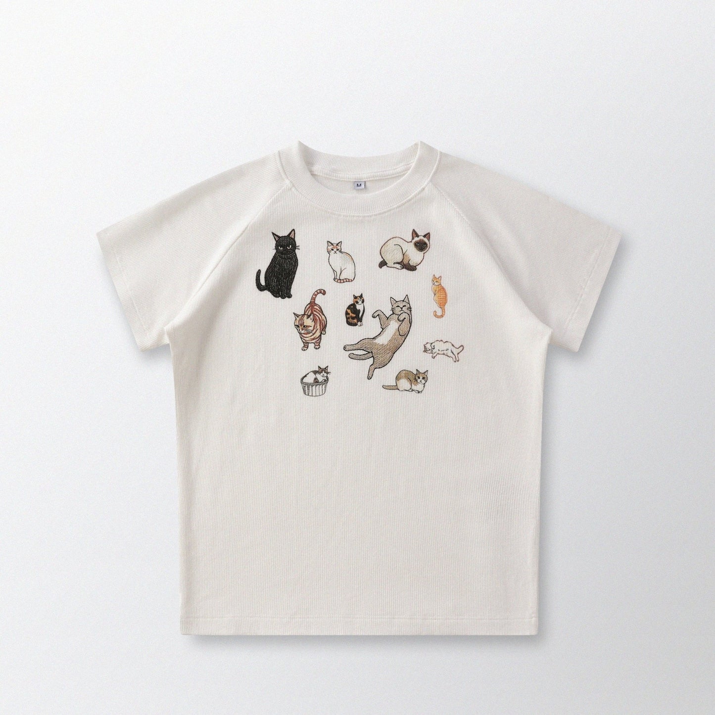 Cat‘s Pose Ribbed Raglan T-shirt（Off White） - Full House Denim & Workshop