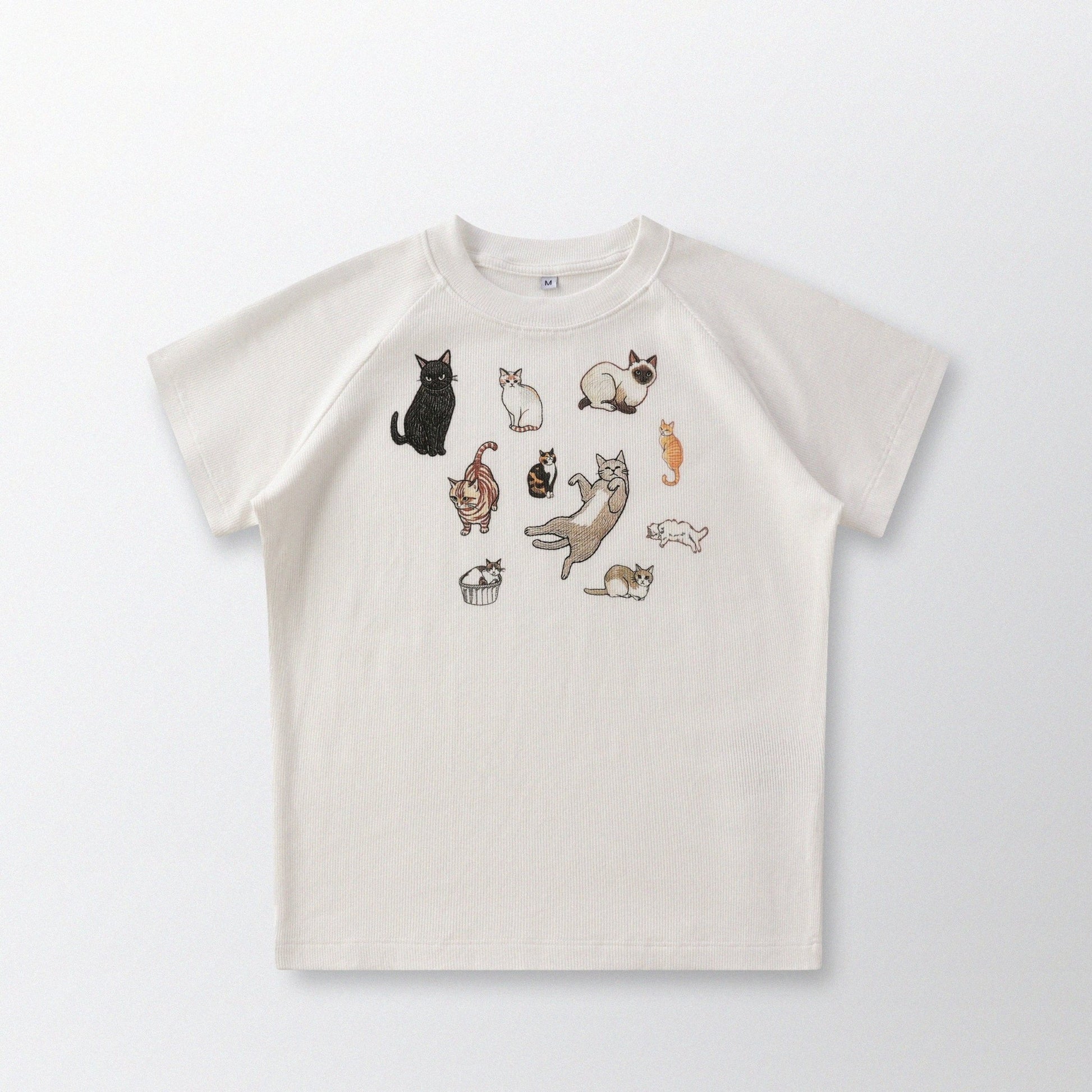 Cat‘s Pose Ribbed Raglan T-shirt（Off White） - Full House Denim & Workshop