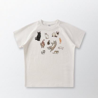 Cat‘s Pose Ribbed Raglan T-shirt（Off White） - Full House Denim & Workshop