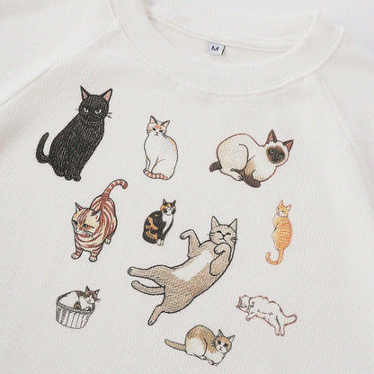 Cat‘s Pose Ribbed Raglan T-shirt（Off White） - Full House Denim & Workshop