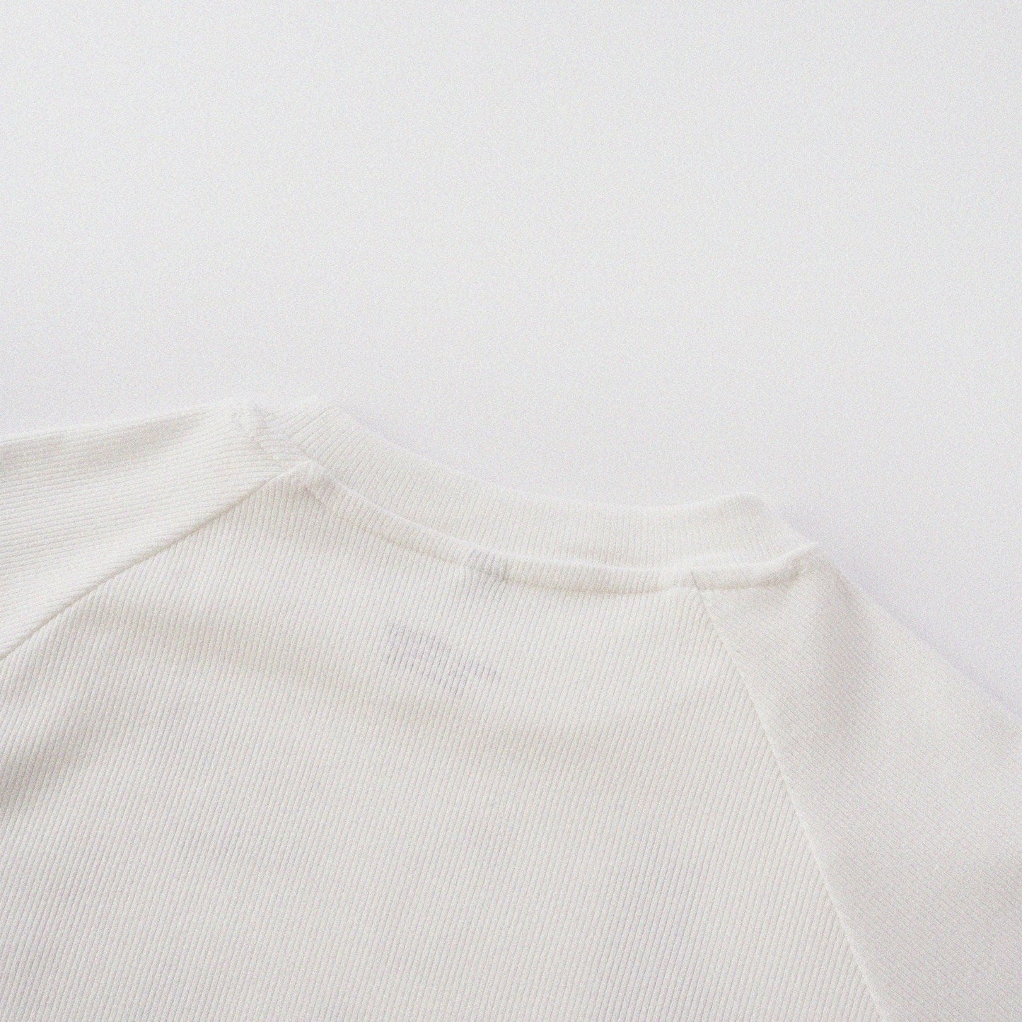 Cat‘s Pose Ribbed Raglan T-shirt（Off White） - Full House Denim & Workshop