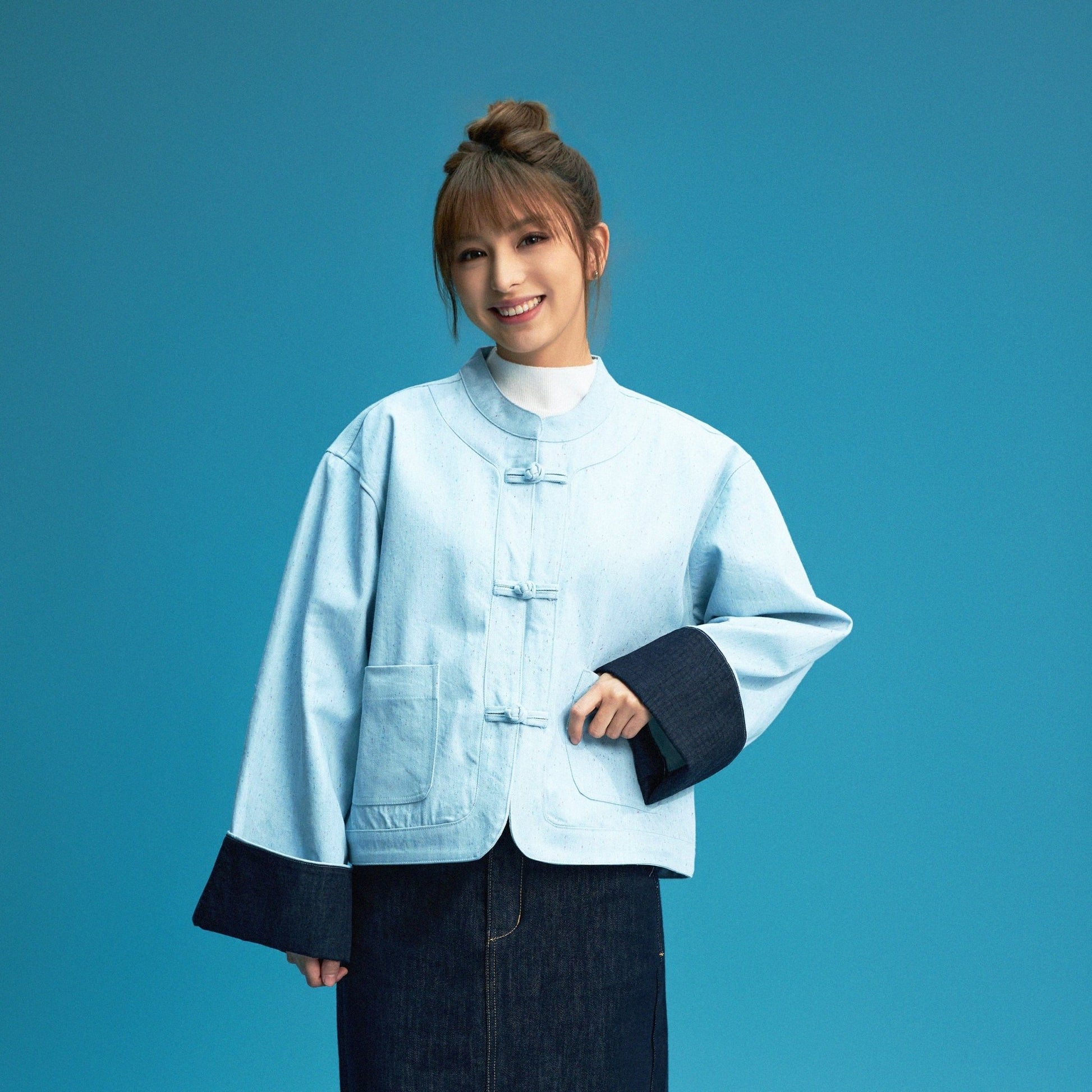 【琉璃蔥點】Celeste Blue Rainbow Yarn KF Jacket - Full House Denim & Workshop