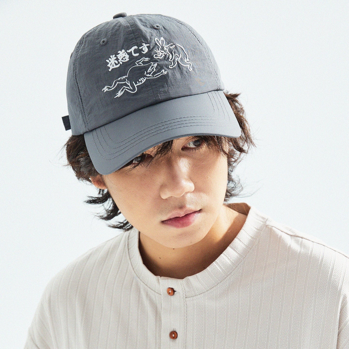 【Grey】迷惑です Taslan Nylon Cap - Full House Denim & Workshop