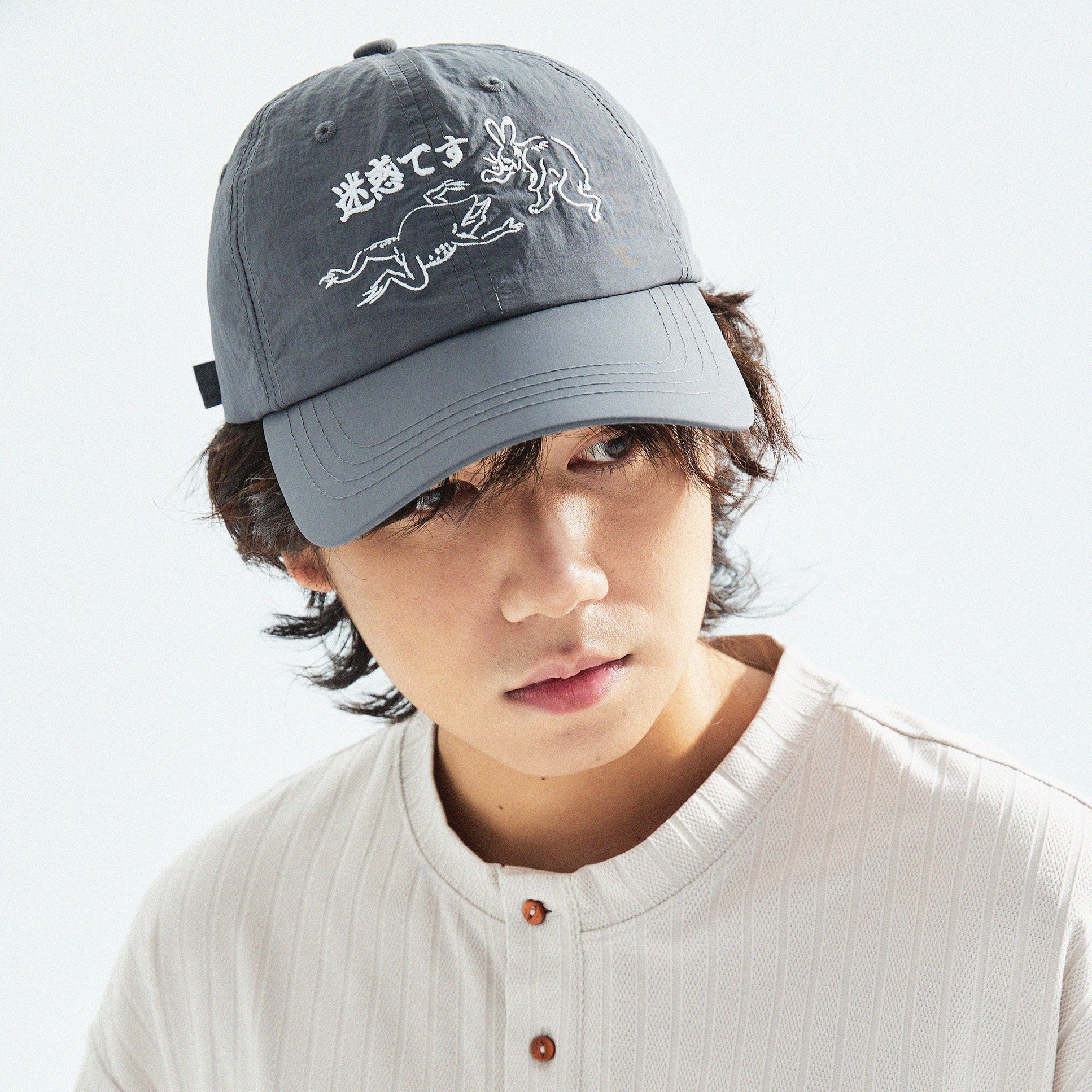 【Grey】迷惑です Taslan Nylon Cap - Full House Denim & Workshop