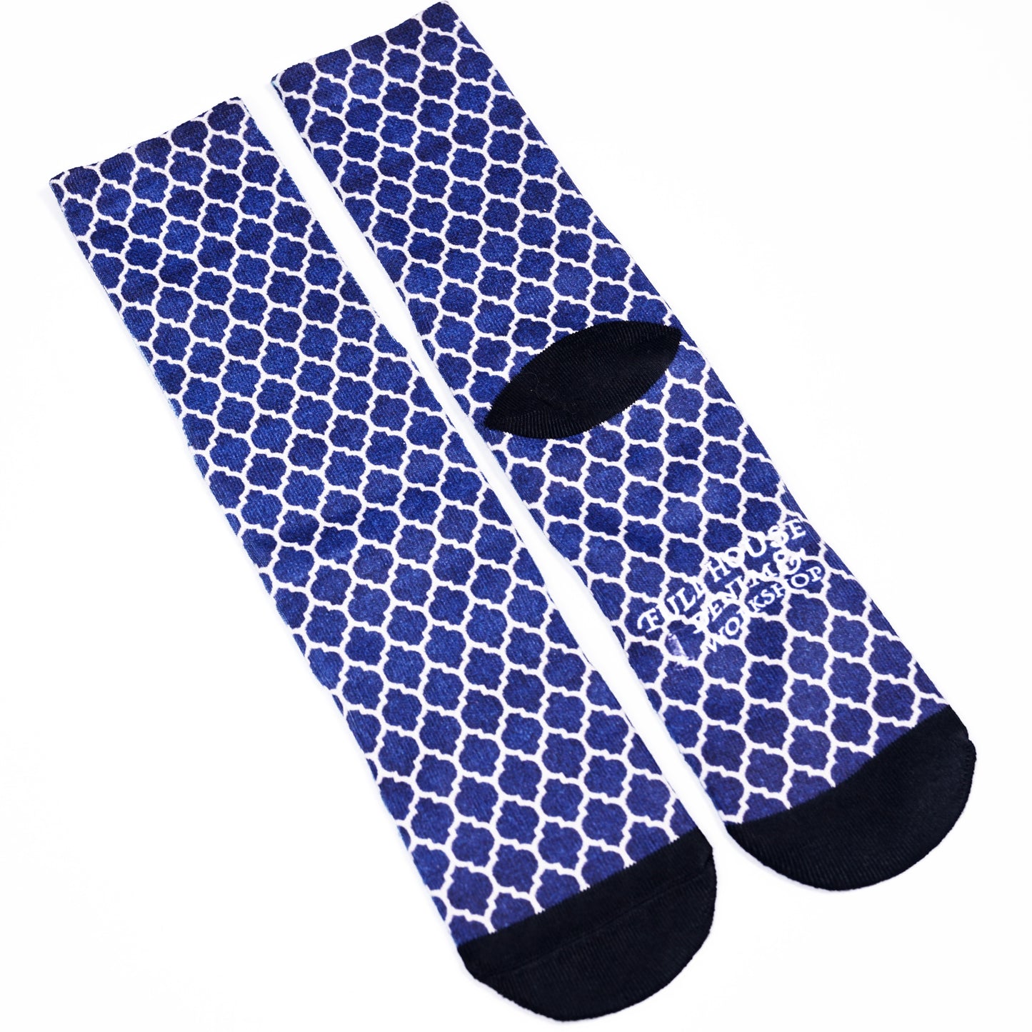 Indian Pattern Digital Print Socks(Blue)