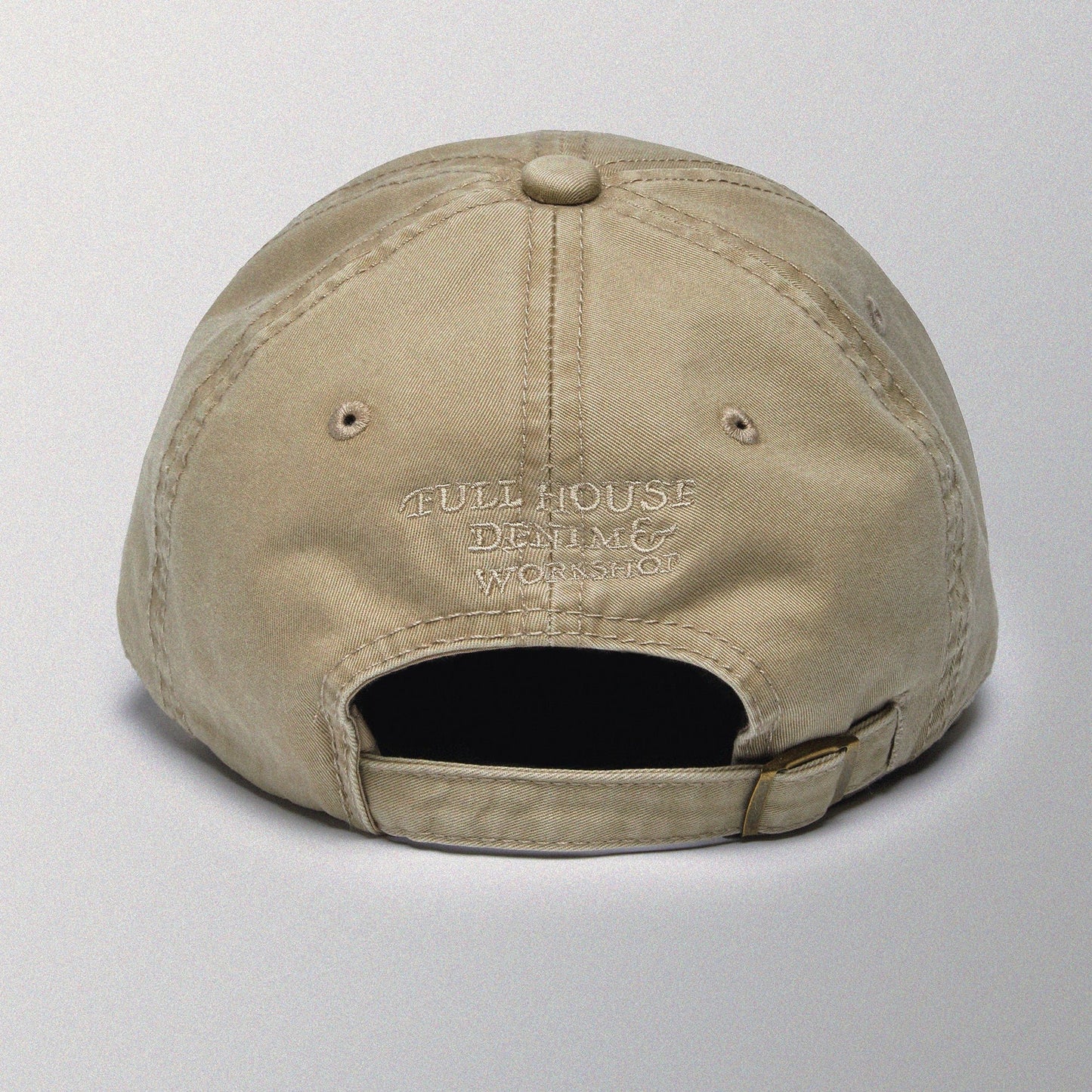 【Khaki】Hold A Full House Washed Cap - Full House Denim & Workshop