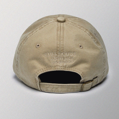 【Khaki】Hold A Full House Washed Cap - Full House Denim & Workshop