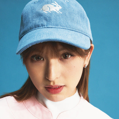 【Light Blue】Rabbit Embroidery Denim Cap - Full House Denim & Workshop